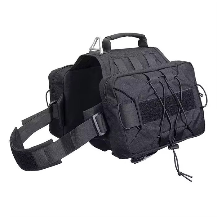 Tactical Dog Harness with Side Pockets - BLACK