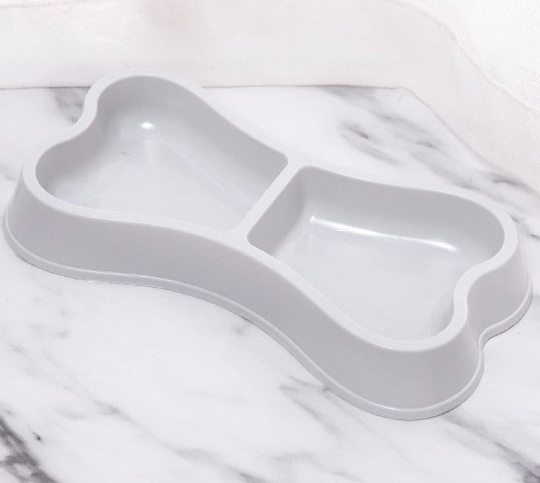 BONE SHAPE DOUBLE PET BOWL