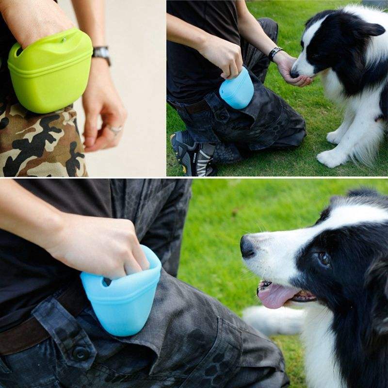 SILICONE DOG TREAT BAG - YELLOW