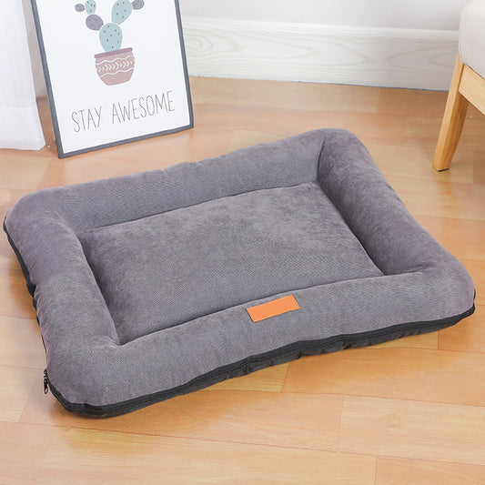 Corduroy Pet Bed - Grey