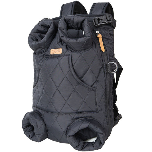 Front Pet Carrier with Hoodie - BLACK