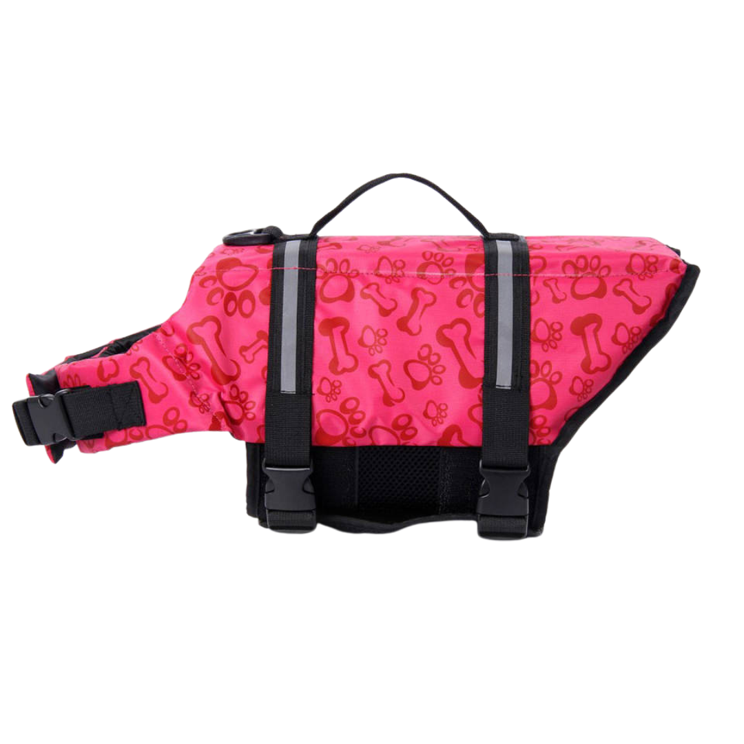 Dog Life Jacket with Handle - Fuchsia