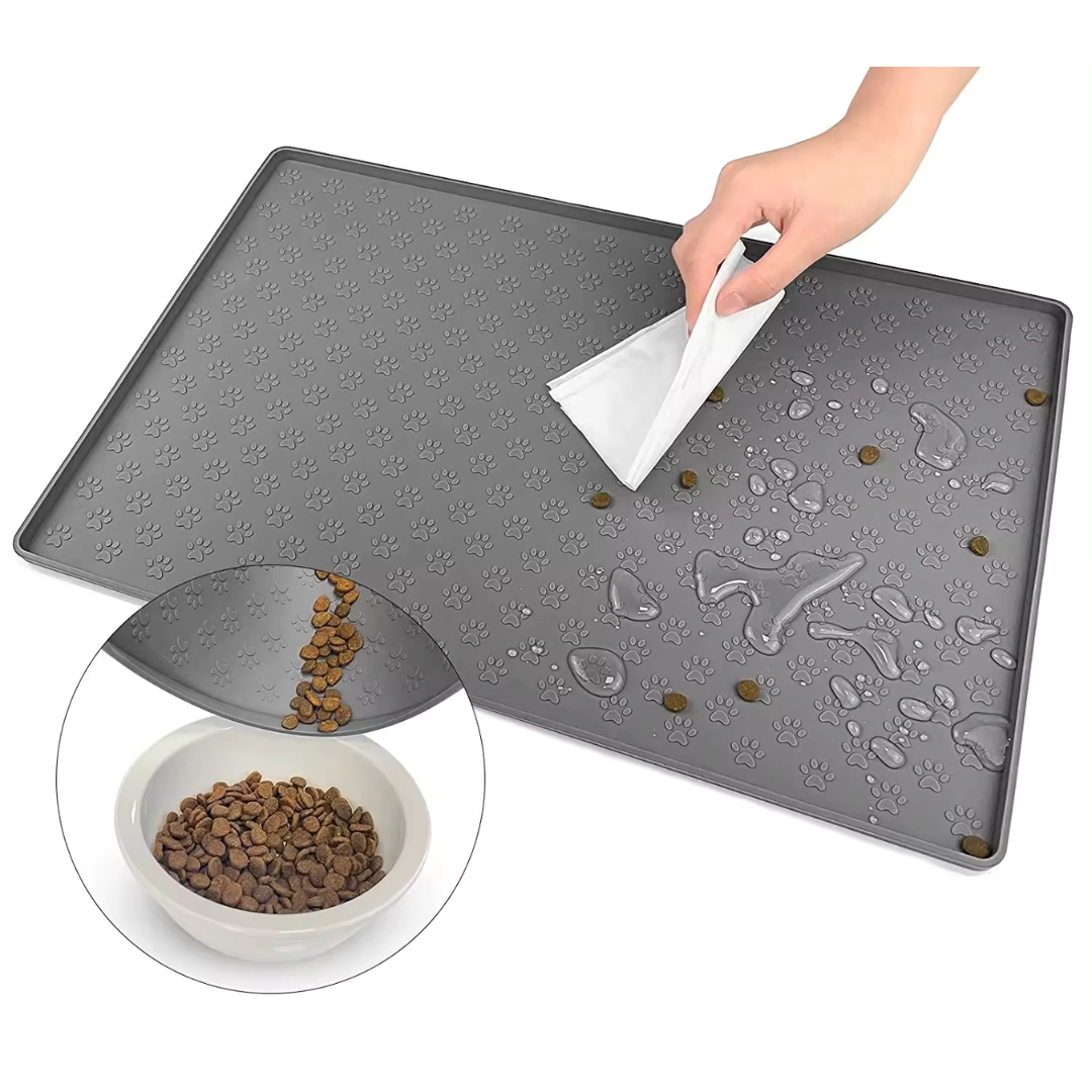 Silicone Non-Slip Pet Food Mat - BLACK