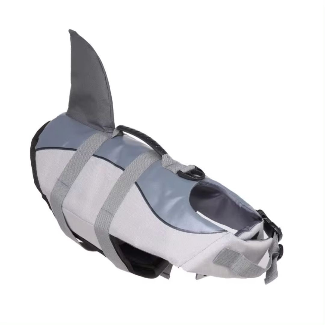 XL Dog Life Jacket with Handle - Shark