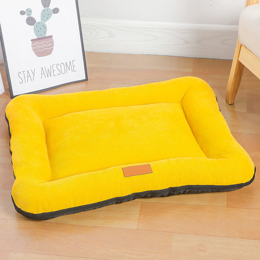 Corduroy Pet Bed - Yellow