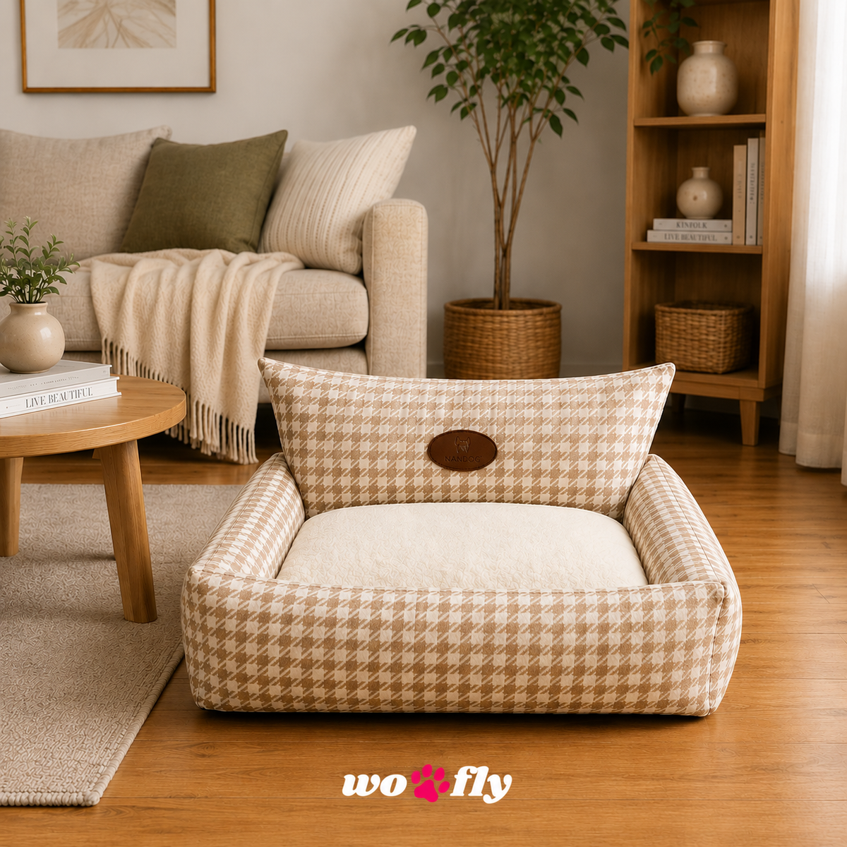 Tweed Pet Bed - Beige