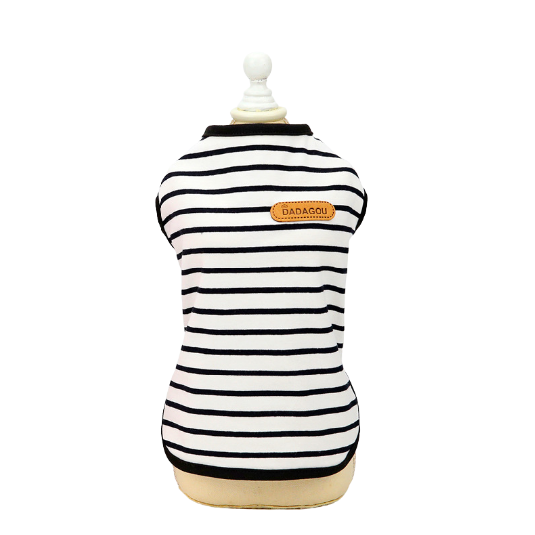 Dog Striped T-shirt - Black