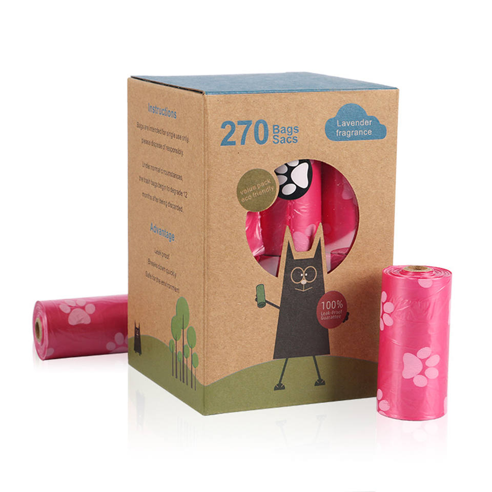 18 Degradable Poop Bags Rolls - FUCHSIA