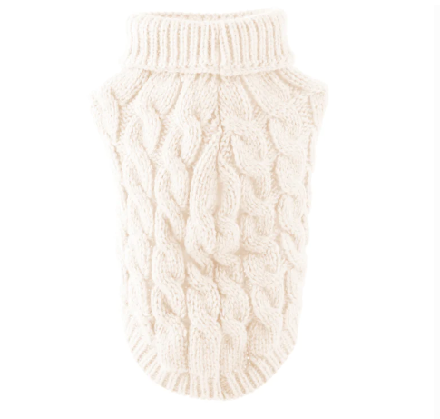 Dog Knit Turtleneck Sweater - OFF WHITE