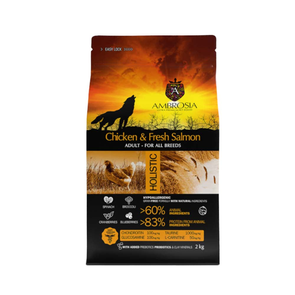AMBROSIA GRAIN FREE ADULT CHICKEN & SALMON - 12KG