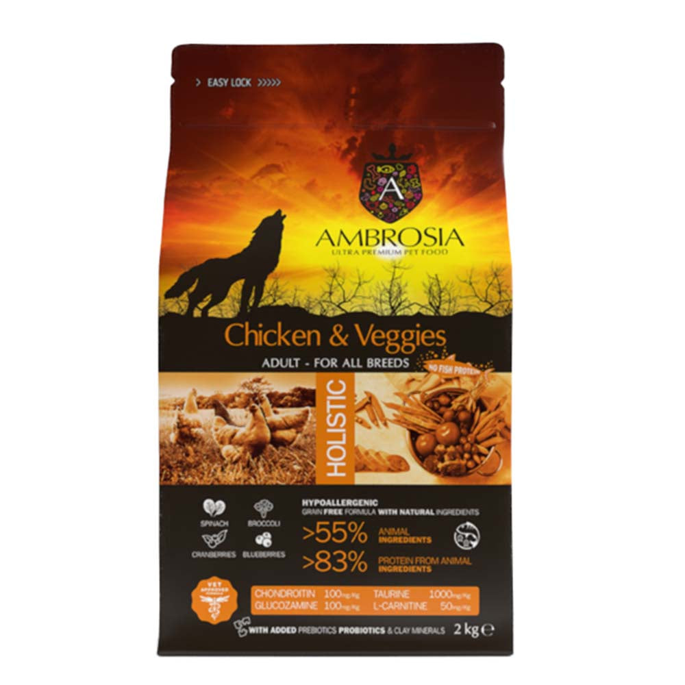 AMBROSIA GRAIN FREE ADULT CHICKEN & VEGGIES - 2KG