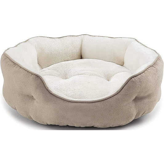Beige Soft Dog Bed