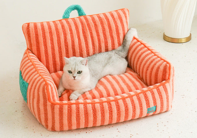 Zeze Stripes Dog Couch Pet Bed
