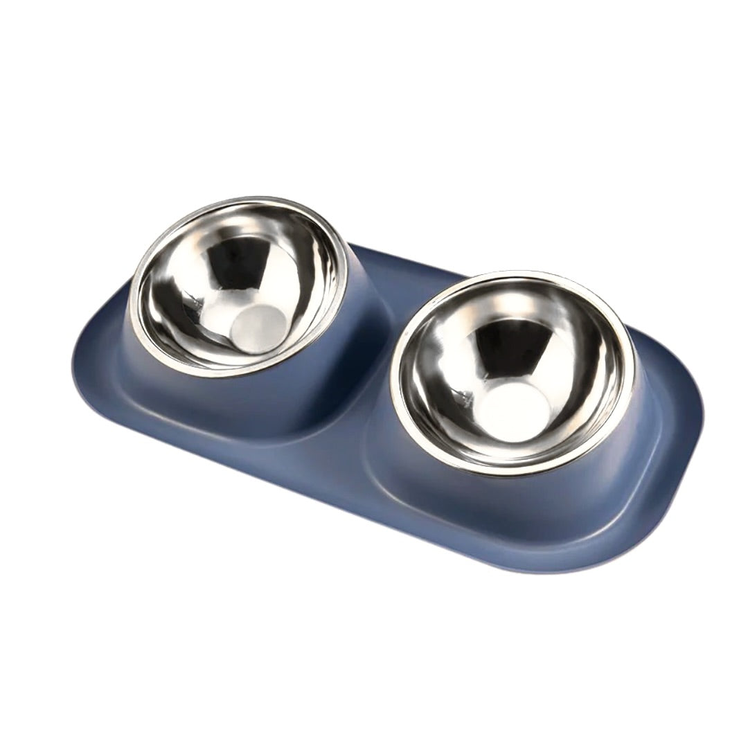 Non-Slip Stainless Steel Double Bowls