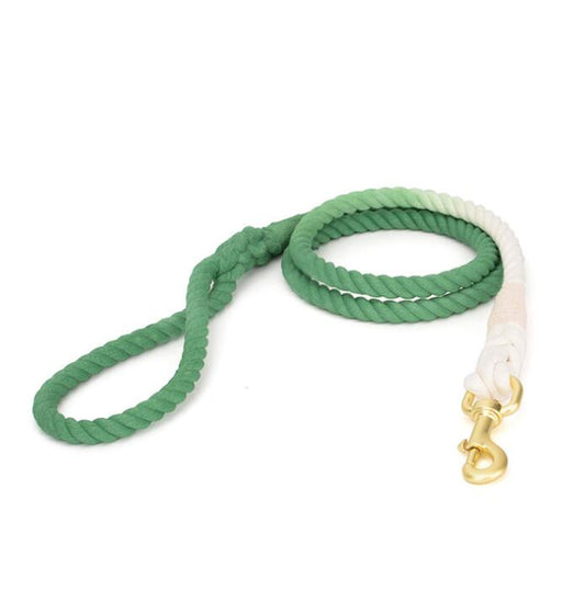 Handmade Cotton Rope Leash - GREEN