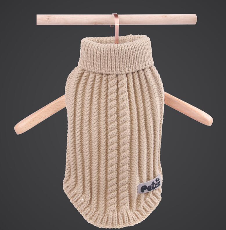 Hand Knit Dog Sweater - BEIGE