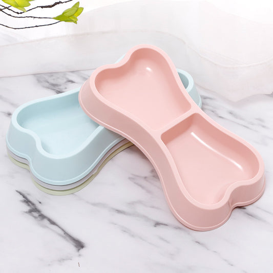 BONE SHAPE DOUBLE PET BOWL