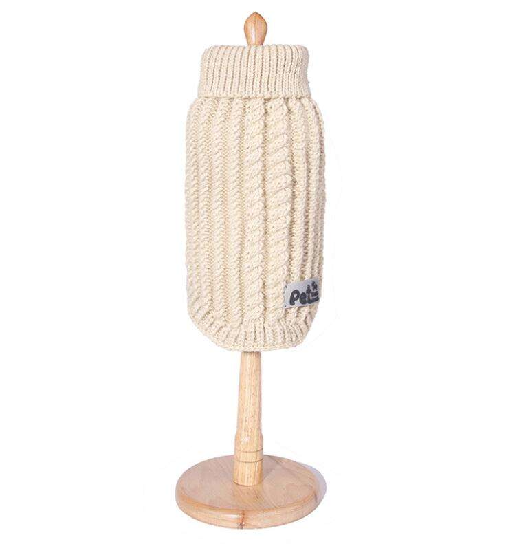 Hand Knit Dog Sweater - BEIGE