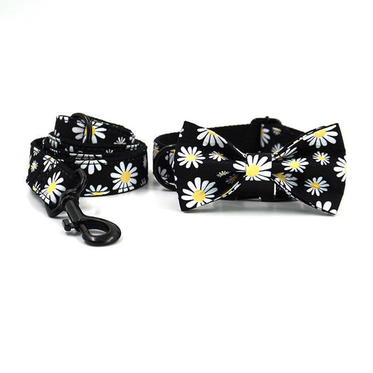 DAISY SET - COLLAR WITH LEASH & BOW