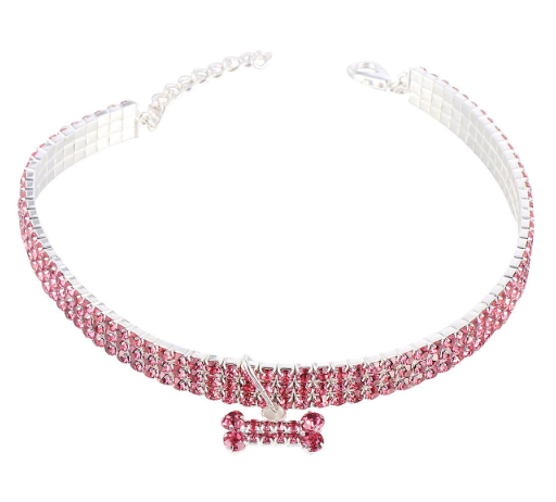 Full Rhinestone Pet Collar - PINK